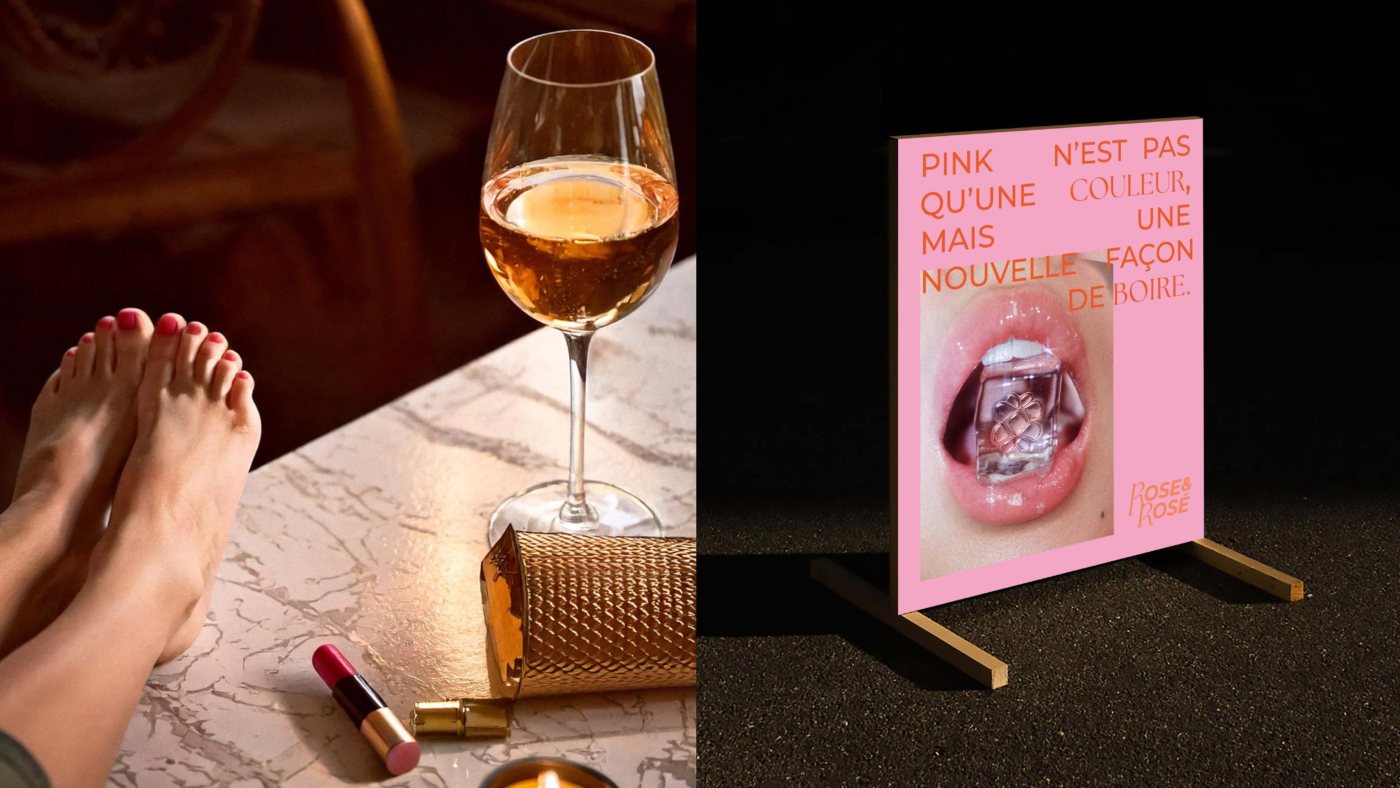 Verre de ros&eacute;, attitude mode et affiche Rose & Ros&eacute;