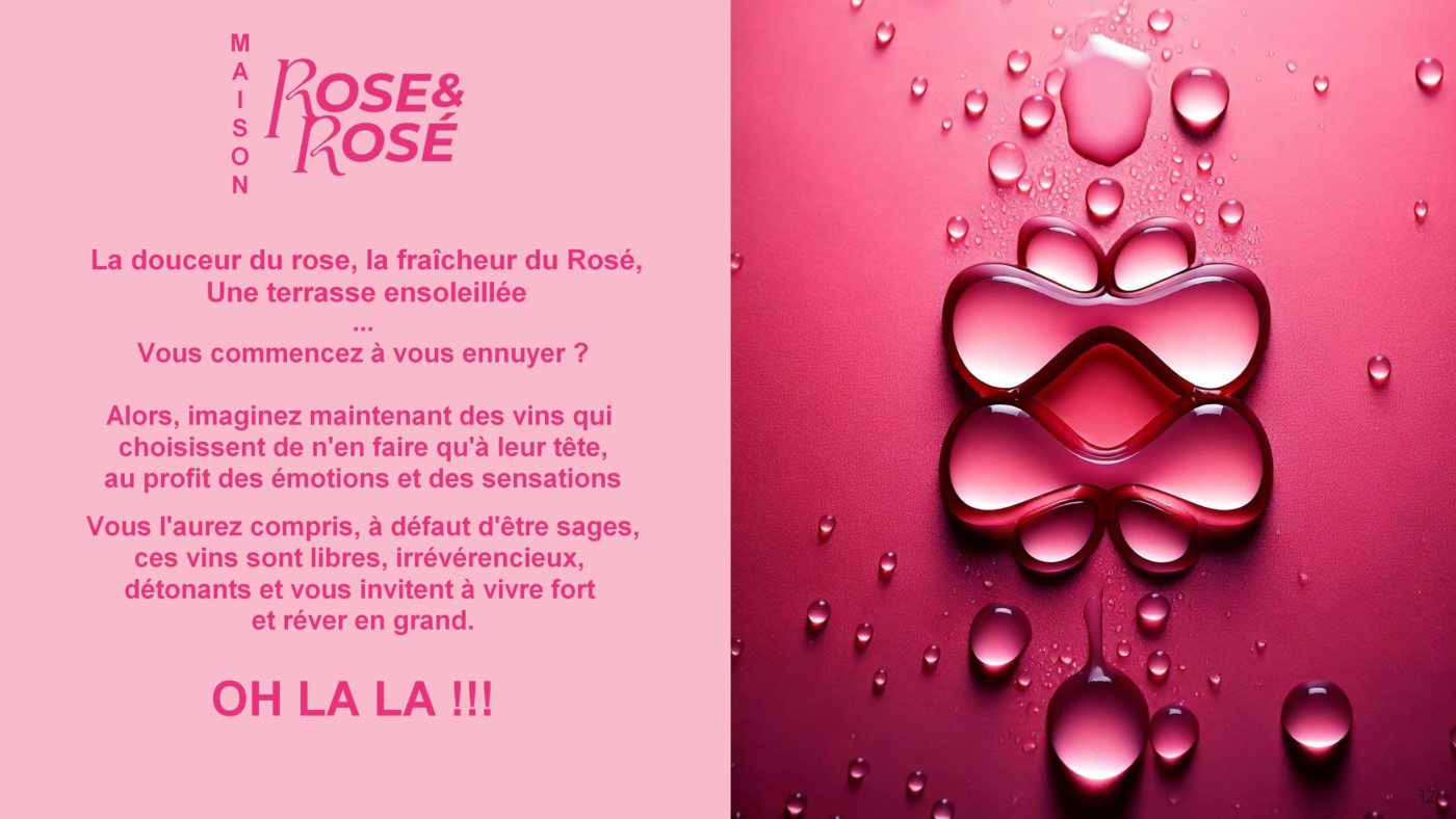 Logo Rose & Ros&eacute; et mati&egrave;re rose