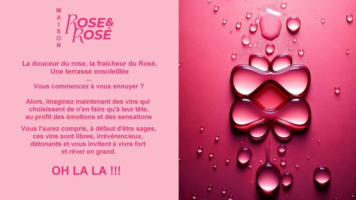 Logo Rose & Ros&eacute; et mati&egrave;re rose